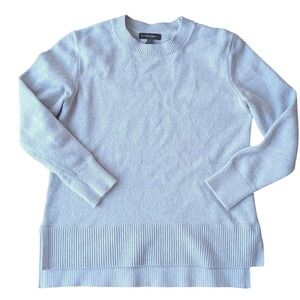 Banana Republic Womens gray Cotton Blend Crew Neck High Low Hem Sweater Medium